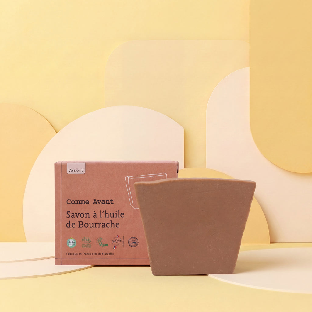 Savon à l’huile de bourrache | argile rouge, peaux sèches