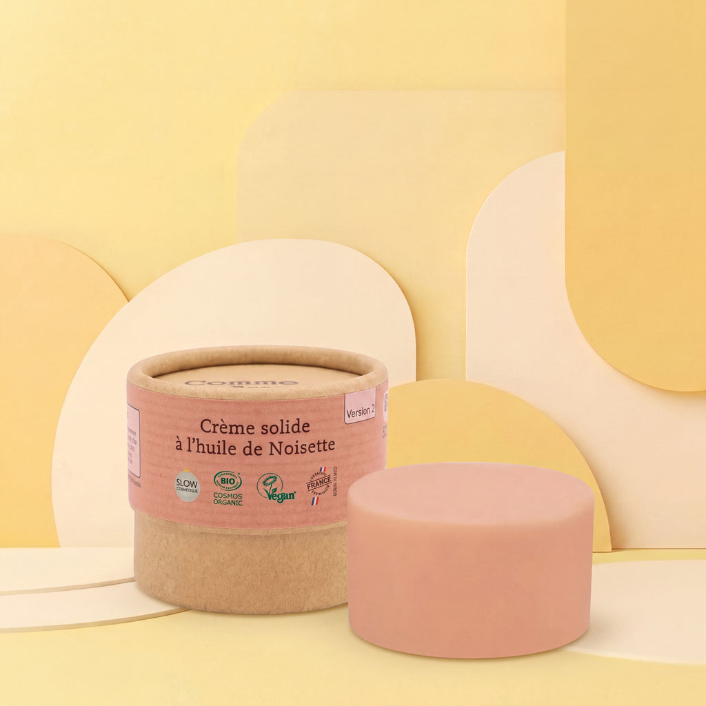 Crème hydratante solide à l’huile de noisette | sans eau ni conservateur