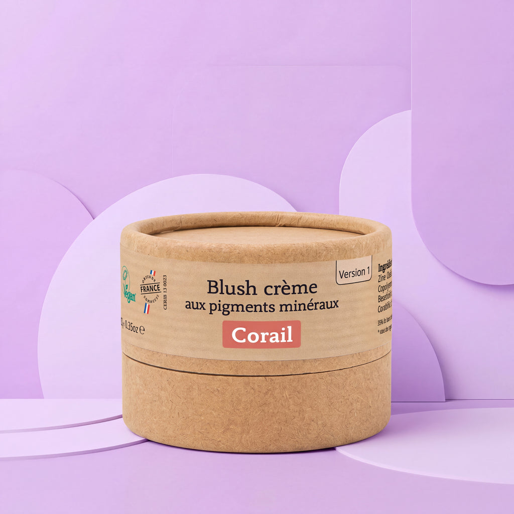 Blush crème bio Corail aux pigments minéraux | effet bonne mine
