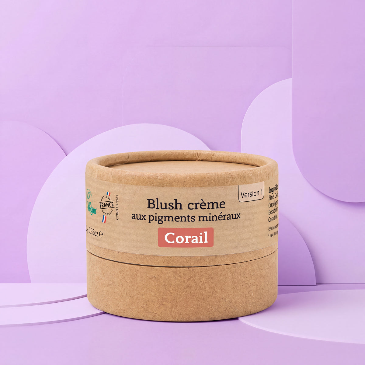 Blush crème bio Corail aux pigments minéraux | effet bonne mine