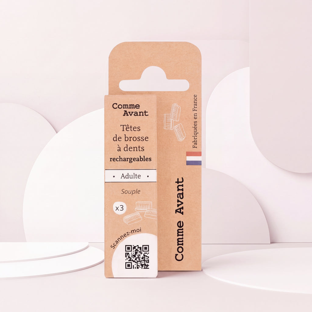 Têtes rechargeables pour brosse à dents en bois | lot de 3
