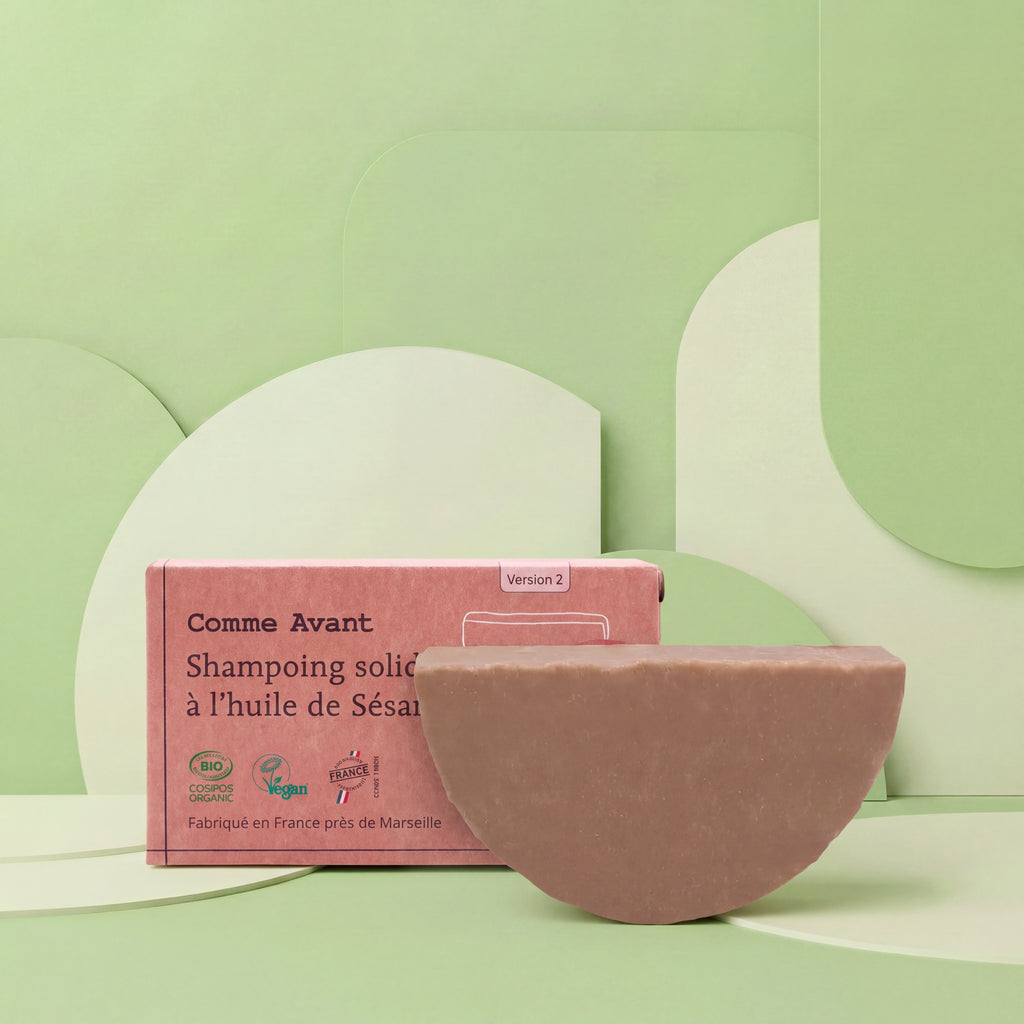 Shampoing solide bio à l’huile de sésame et au rhassoul | cheveux gras