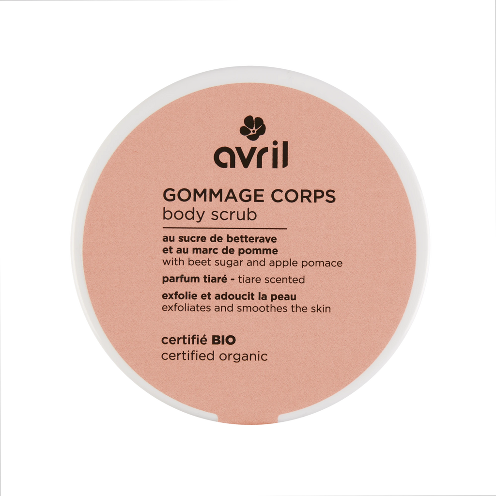Gommage corps bio – sucre de betterave & marc de pomme upcyclé