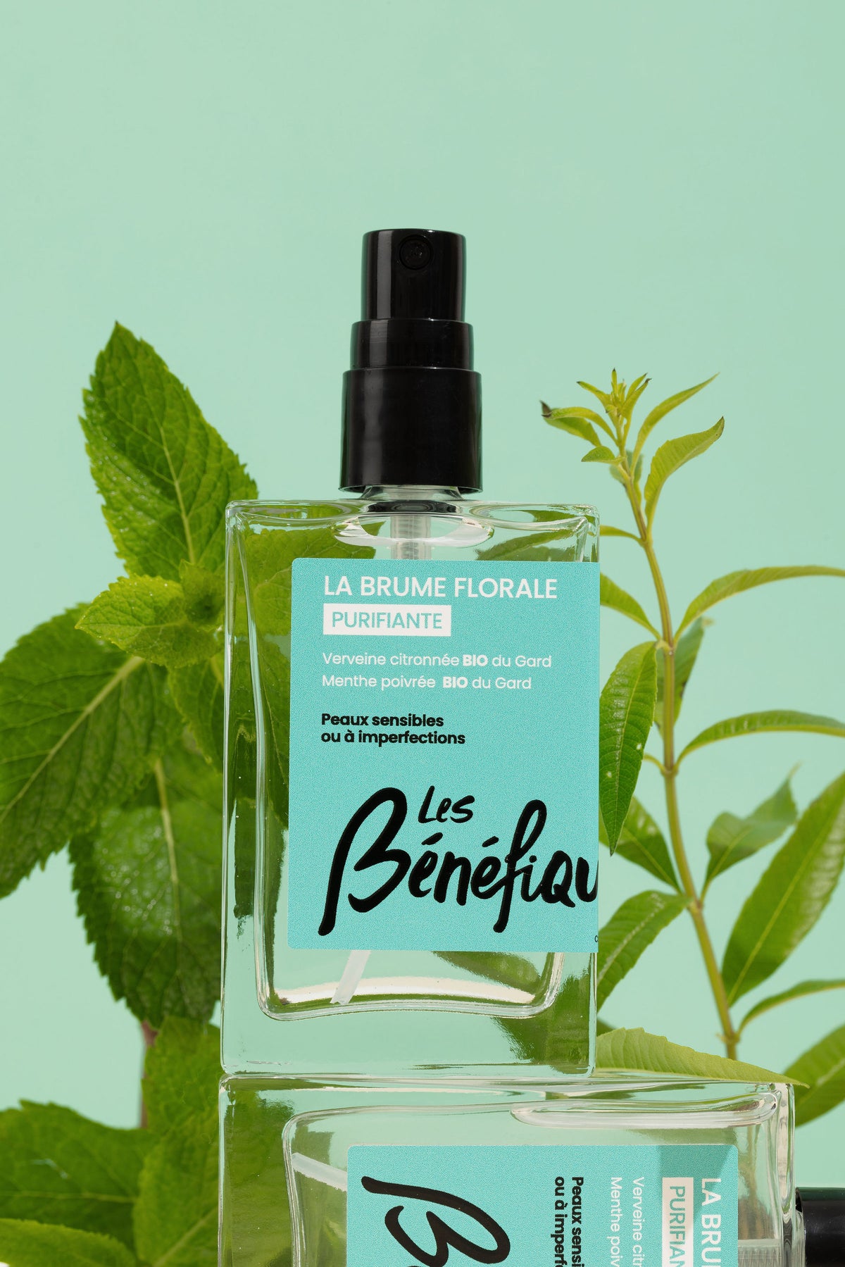 Brume florale purifiante verveine & menthe bio – Peaux mixtes à imperfections