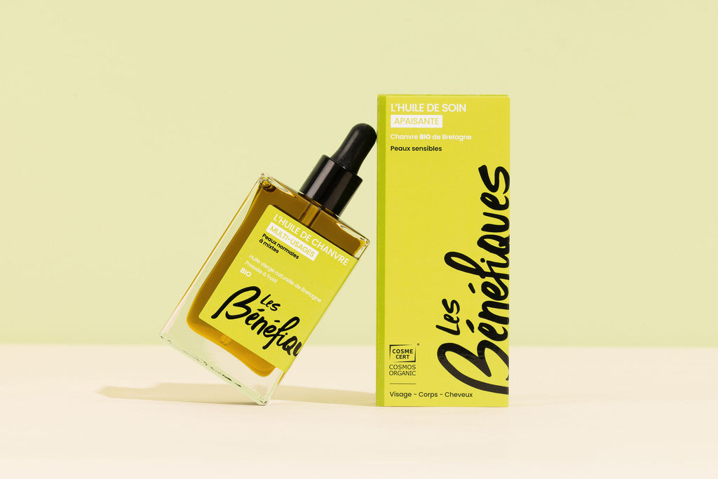 Huile de soin apaisante au chanvre bio – Visage, corps & cheveux