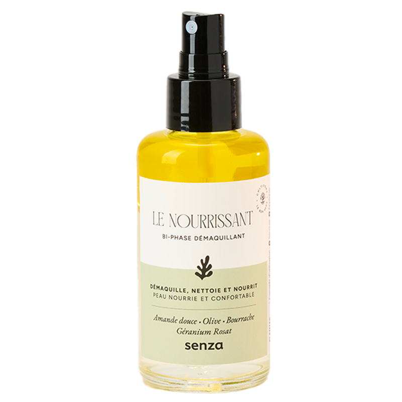 Démaquillant biphasé nourrissant bio SENZA, flacon spray en verre 100 ml Image