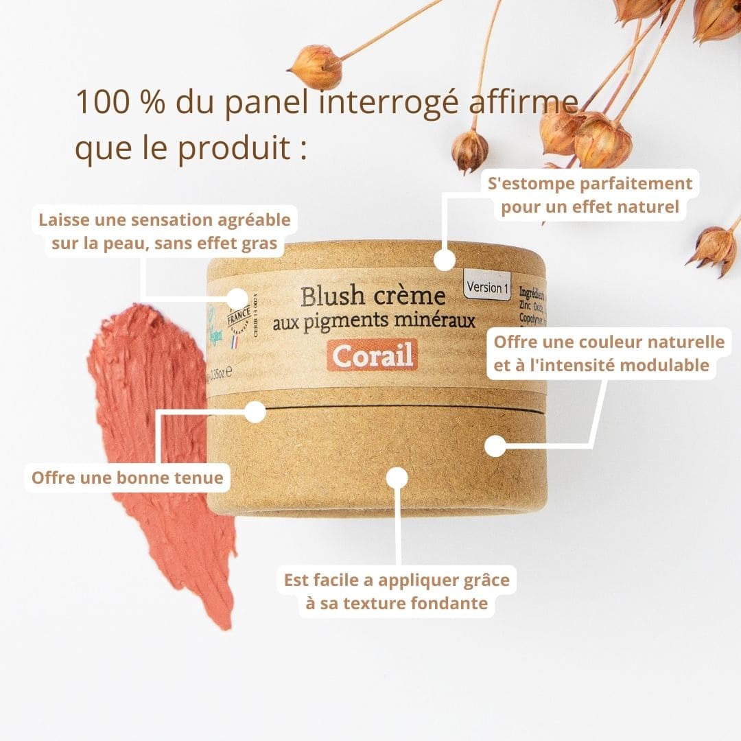 Blush crème Corail aux pigments minéraux