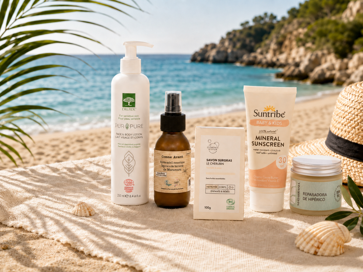 Pack été famille & peaux sensibles – SPF30 bébé, SPF50 visage et anti-moustique
