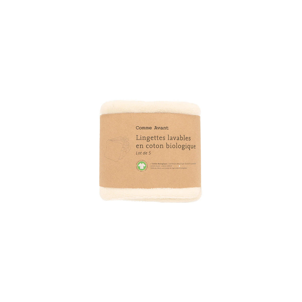 Lingettes lavables en coton bio – lot de 5