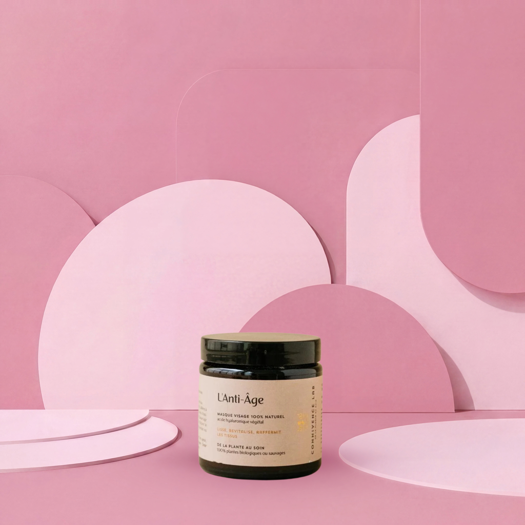 Masque visage anti-âge en poudre | rose, prêle et argile rouge