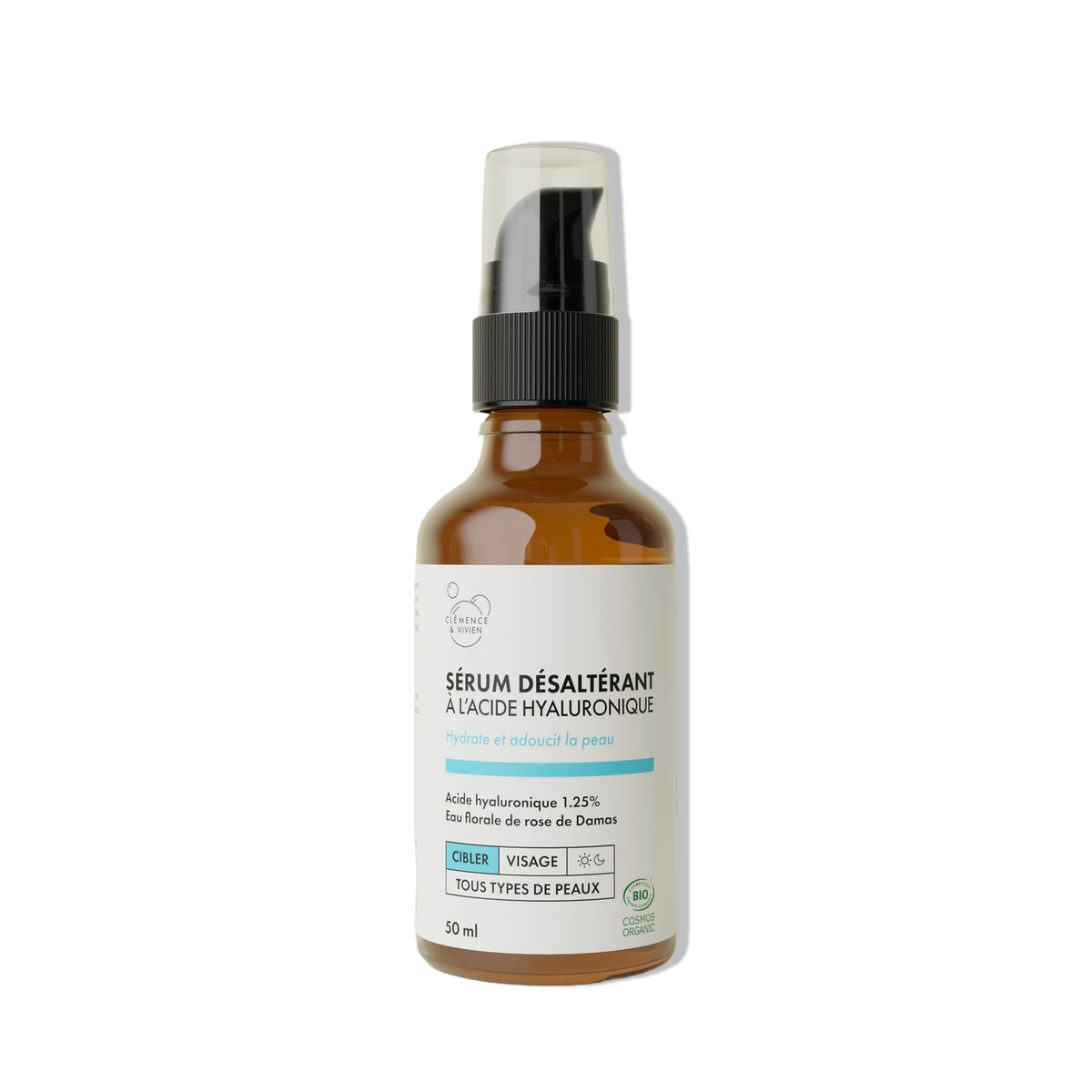 Sérum hydratant visage à l’acide hyaluronique bio – peau déshydratée
