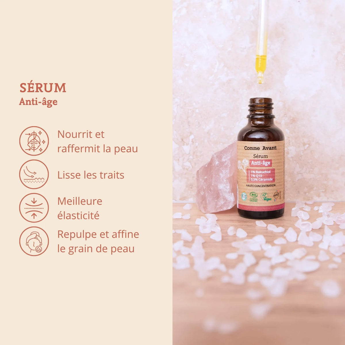 Sérum visage anti-âge naturel au bakuchiol – peau mature & sensible