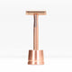 Rasoir de sûreté Bambaw avec socle, coloris or rose