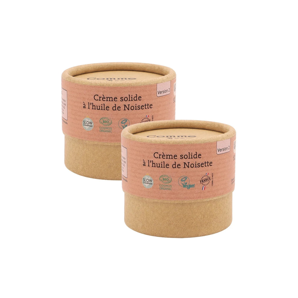 Crème hydratante solide à l’huile de noisette – peau mixte à normale
