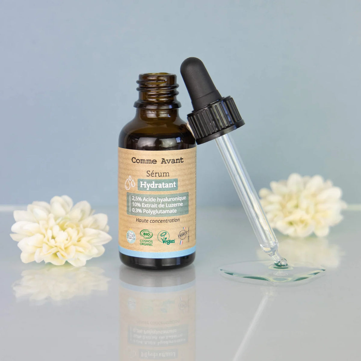 Sérum hydratant visage acide hyaluronique – sans parfum