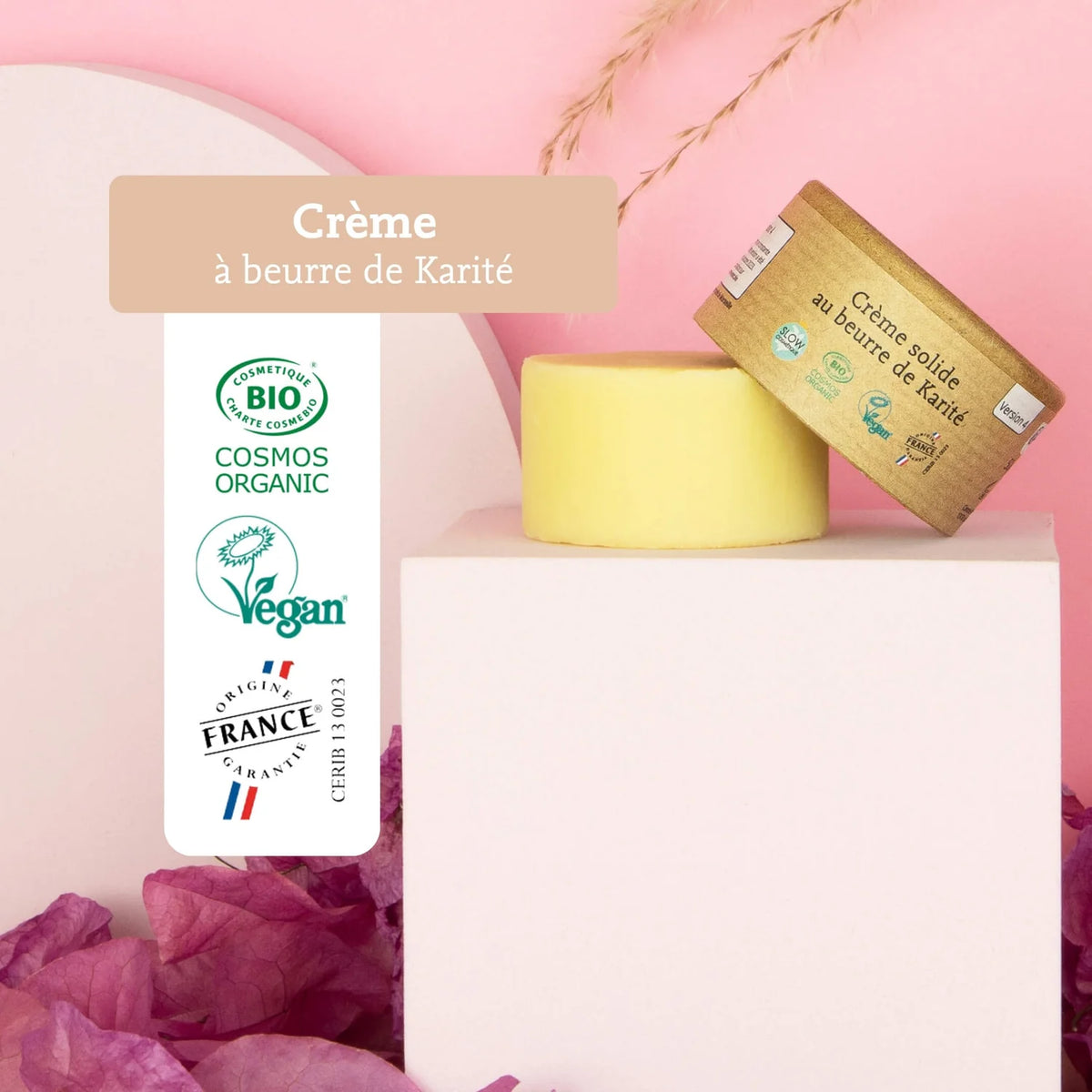 Crème hydratante solide au beurre de karité – peau sèche & sensible