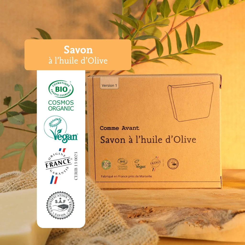 Savon à l’huile d’olive bio sans parfum – visage, corps & mains - Poids 100g
