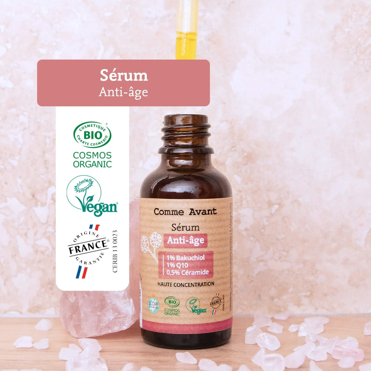 Sérum visage anti-âge naturel au bakuchiol – peau mature & sensible