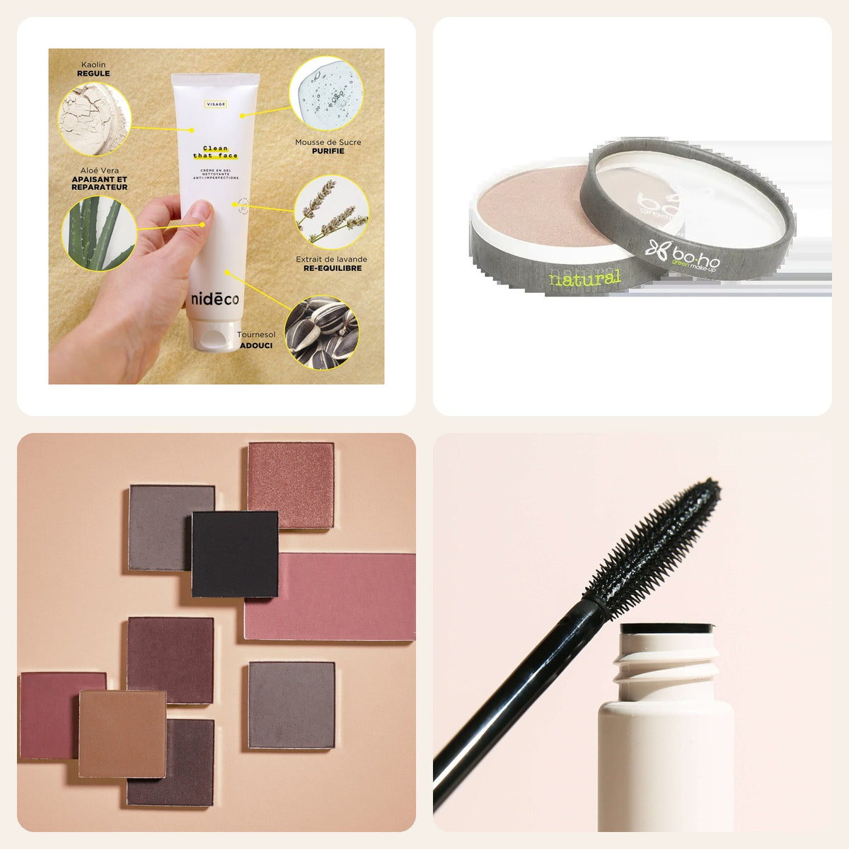 Pack Noël ado soin et maquillage : ingrédients, highlighter, fards et mascara Imagen