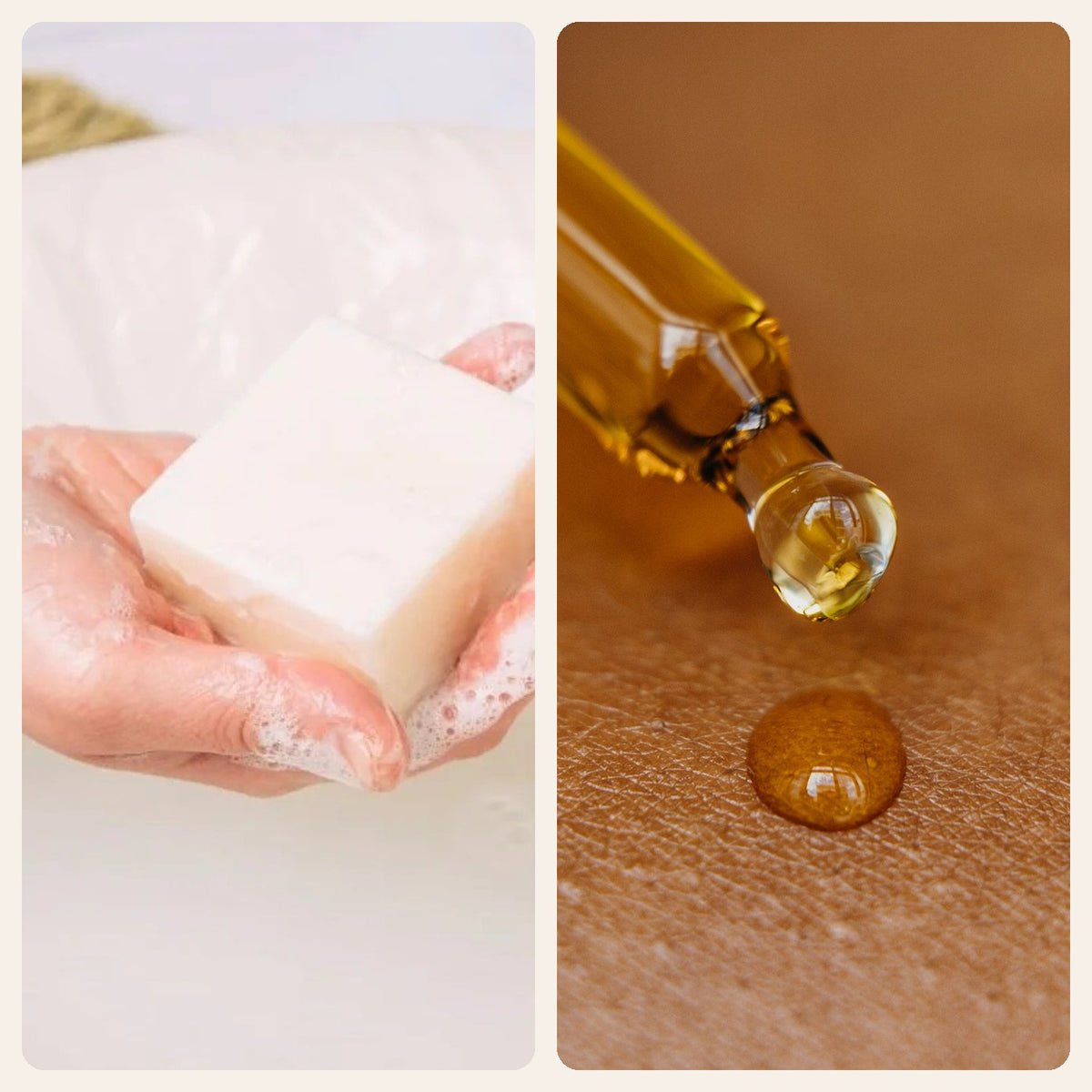 Pack Noël homme l'essentiel du matin : mousse du pain de douche et goutte d'huile visage Image