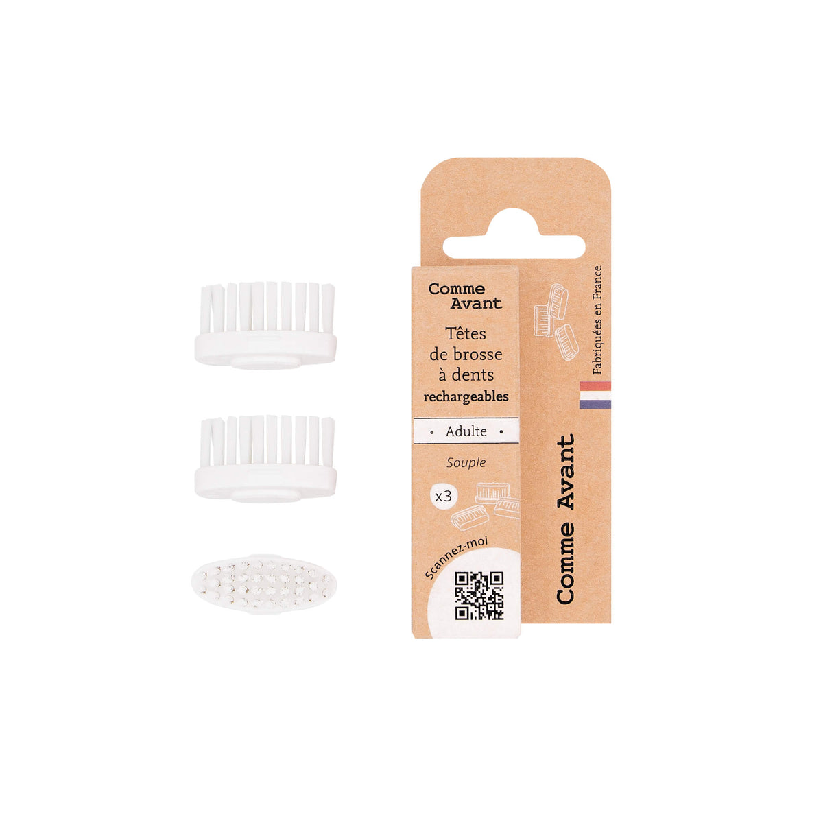 Têtes de brosse à dents rechargeables hors emballage