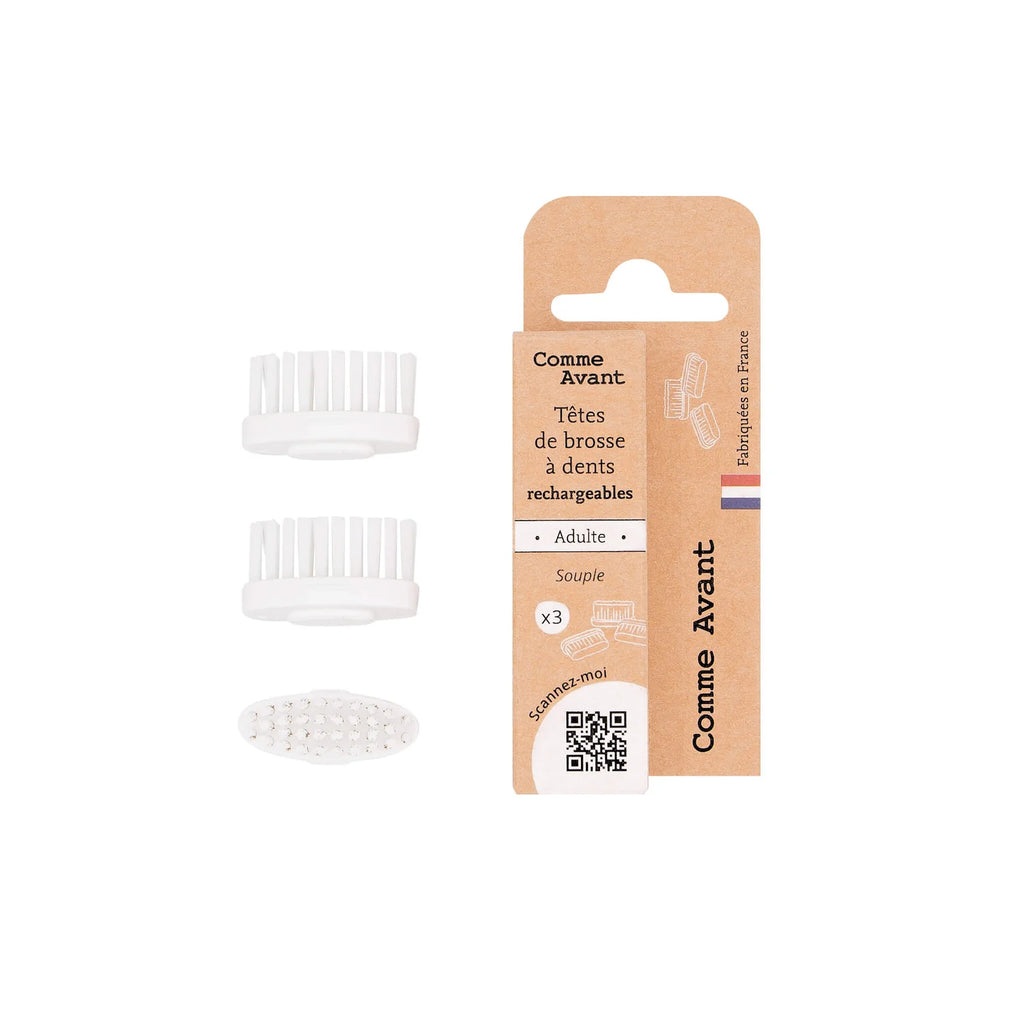 Têtes rechargeables pour brosse à dents en bois – lot de 3