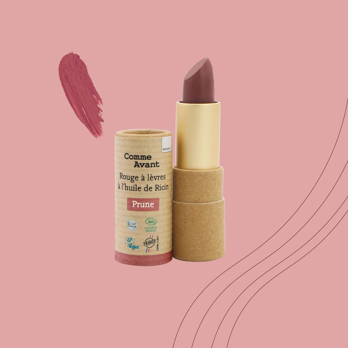 Rouge à lèvres naturel sans parfum et sans dioxyde de titane