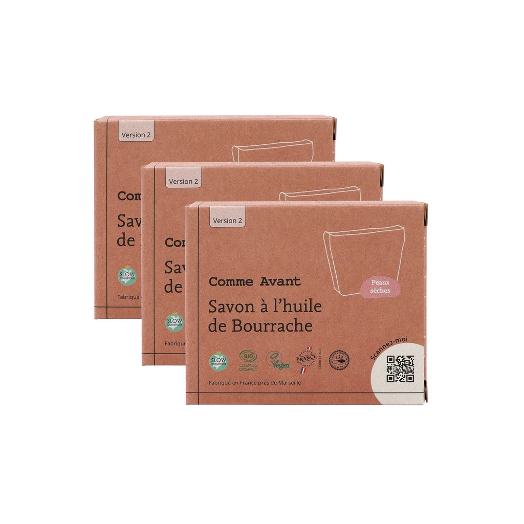 Savon huile de bourrache bio sans parfum – peaux sèches Comme Avant