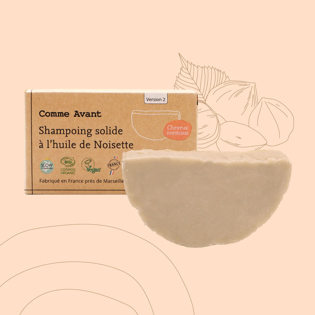 Shampoing solide bio à l’huile de noisette – tous types de cheveux