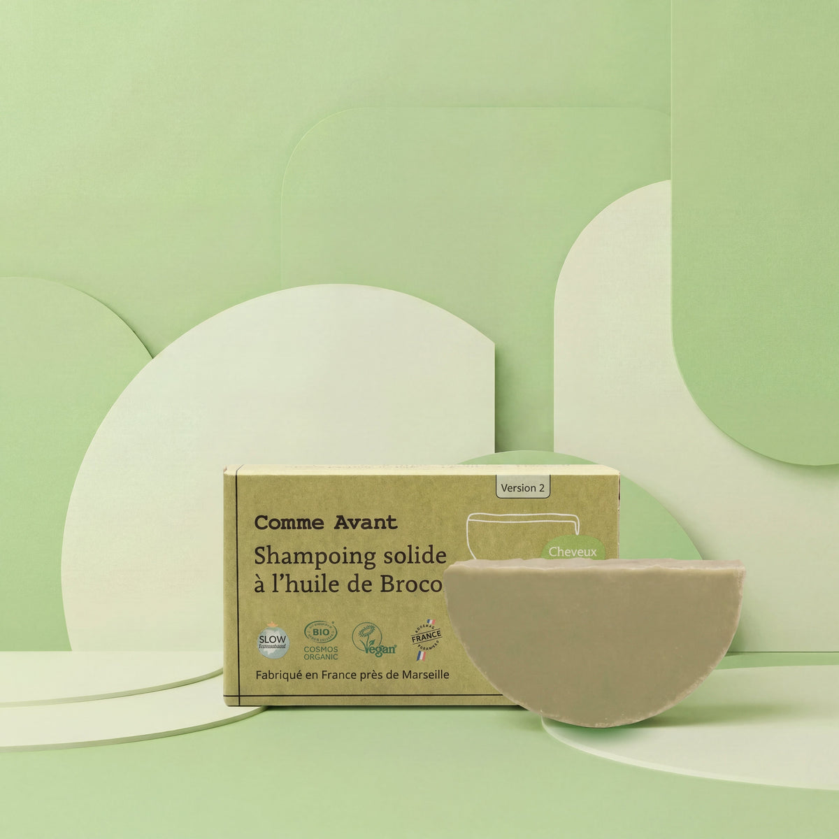 Shampoing solide bio à l’huile de brocoli | cheveux bouclés